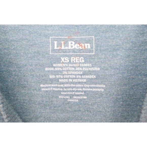 LL Bean Cozy Sweatshirt Split Hem Cadet Blue Heather Size XS - Picture 7 of 9